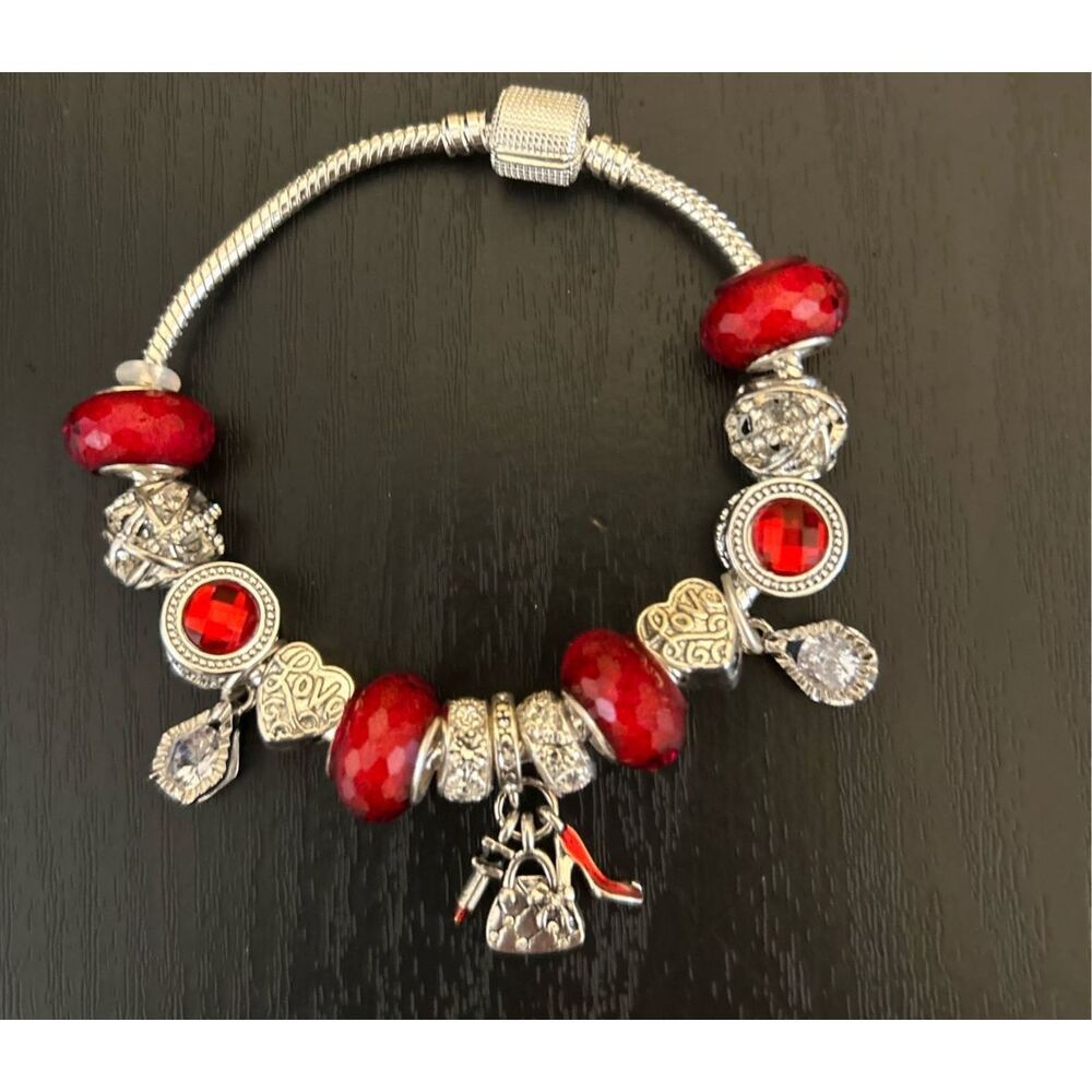 Lipstick, Purse, Heel Charm Bracelet